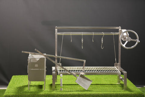 Tagwood BBQ Insert Style Argentine Santa Maria Wood Fire & Charcoal Gaucho Grill without firebricks | BBQ09SS - - TAGWOOD BBQ