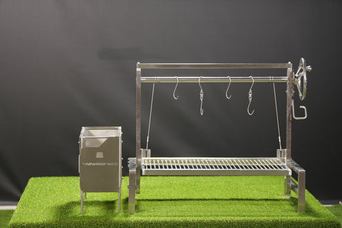 Tagwood BBQ Insert Style Argentine Santa Maria Wood Fire & Charcoal Gaucho Grill without firebricks | BBQ09SS - - TAGWOOD BBQ