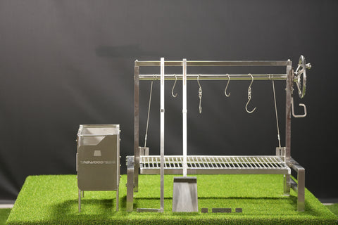 Tagwood BBQ Insert Style Argentine Santa Maria Wood Fire & Charcoal Gaucho Grill without firebricks | BBQ09SS - - TAGWOOD BBQ