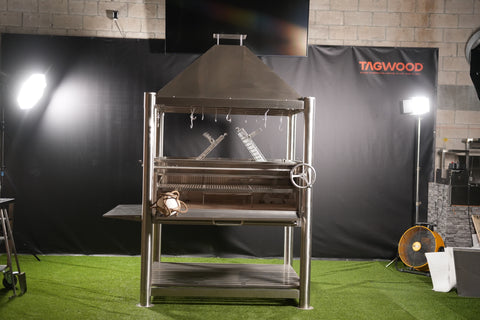 Tagwood BBQ XL Argentine Santa Maria Wood Fire & Charcoal Gaucho Grill all Stainless Steel | BBQ22SS - TAGWOOD BBQ