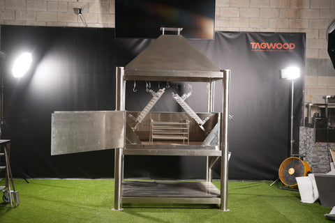 Tagwood BBQ XL Argentine Santa Maria Wood Fire & Charcoal Gaucho Grill all Stainless Steel | BBQ22SS - TAGWOOD BBQ