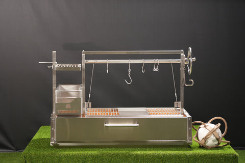 Tagwood BBQ XL Built-In Santa Maria Argentine Wood Fire & Charcoal Gaucho Grill OPEN FIRE COOKING | BBQ25SS - - TAGWOOD BBQ