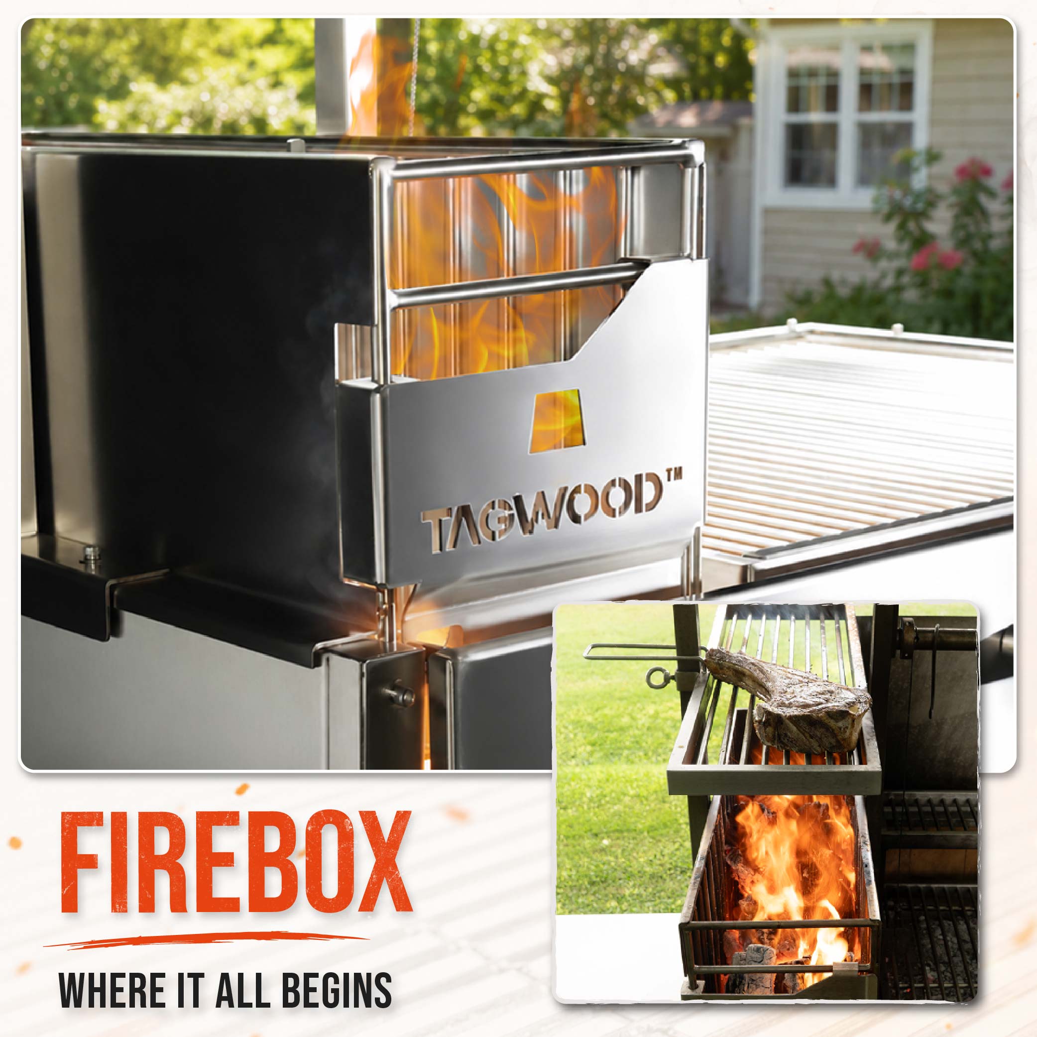 Santa Maria Grill for Open Fire Stainless Steel Tagwood BBQ03SS