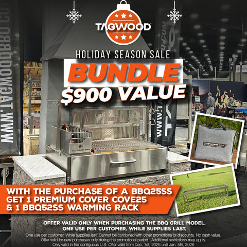 Tagwood BBQ XL Built-In Santa Maria Argentine Wood Fire & Charcoal Gaucho Grill OPEN FIRE COOKING | BBQ25SS -