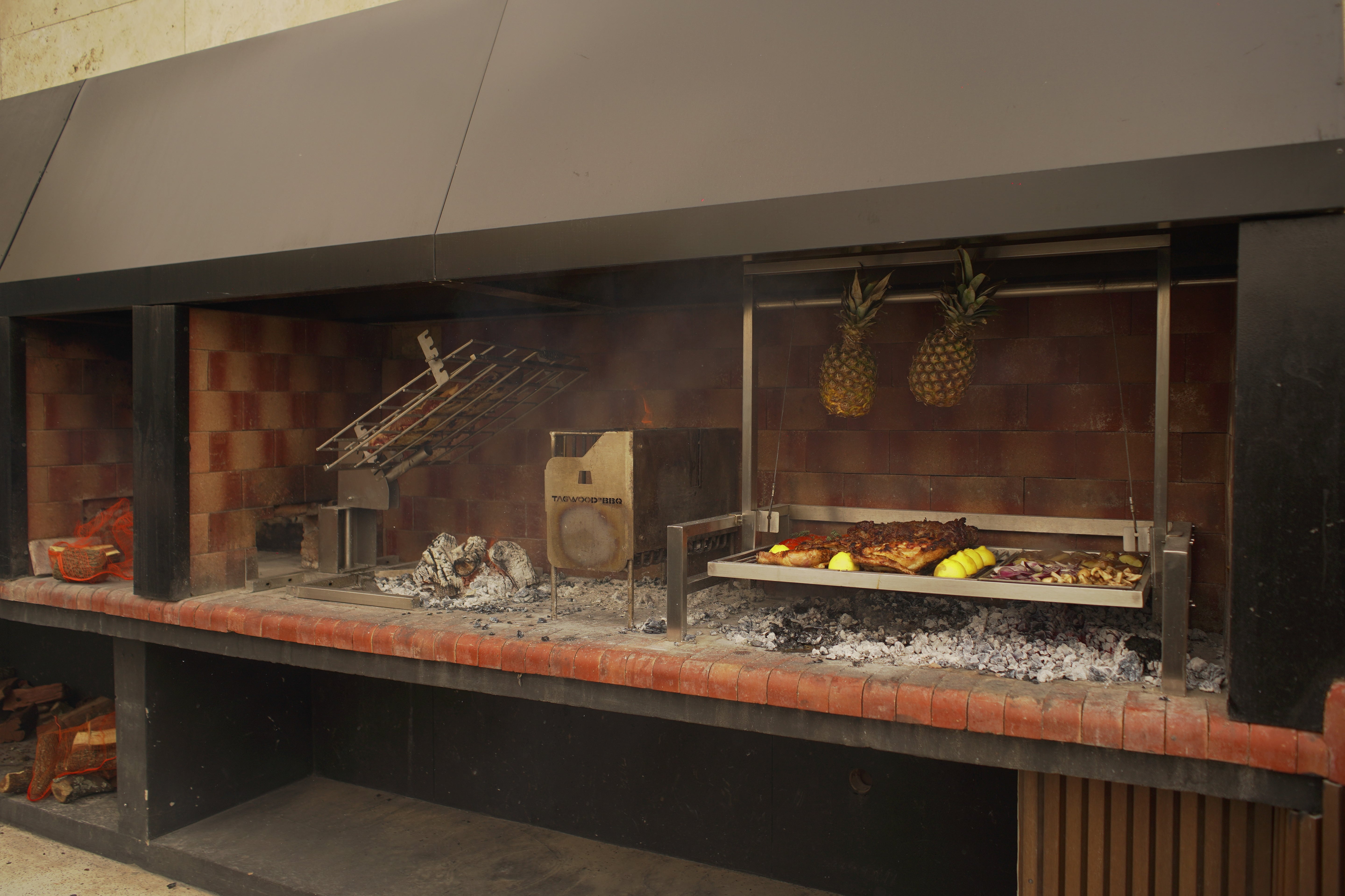 Tagwood BBQ Insert Style Argentine Santa Maria Wood Fire & Charcoal Gaucho Grill without firebricks | BBQ09SS -- - TAGWOOD BBQ