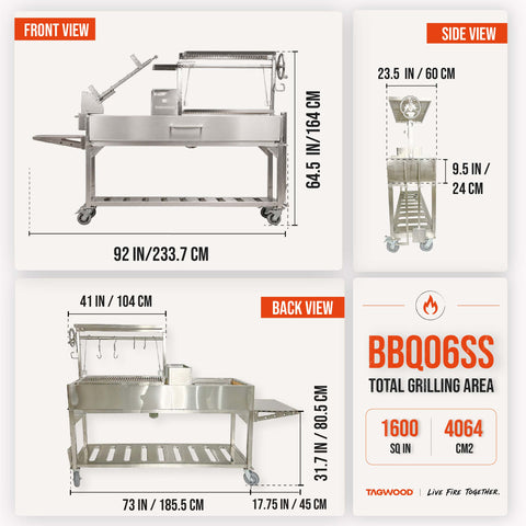 360° Open Fire Santa Maria Grill TAGWOOD BBQ06SS | Pre-Order