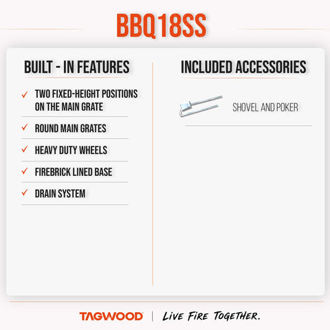 Argentine style SS304  2 level Grill TAGWOOD BBQ18SS