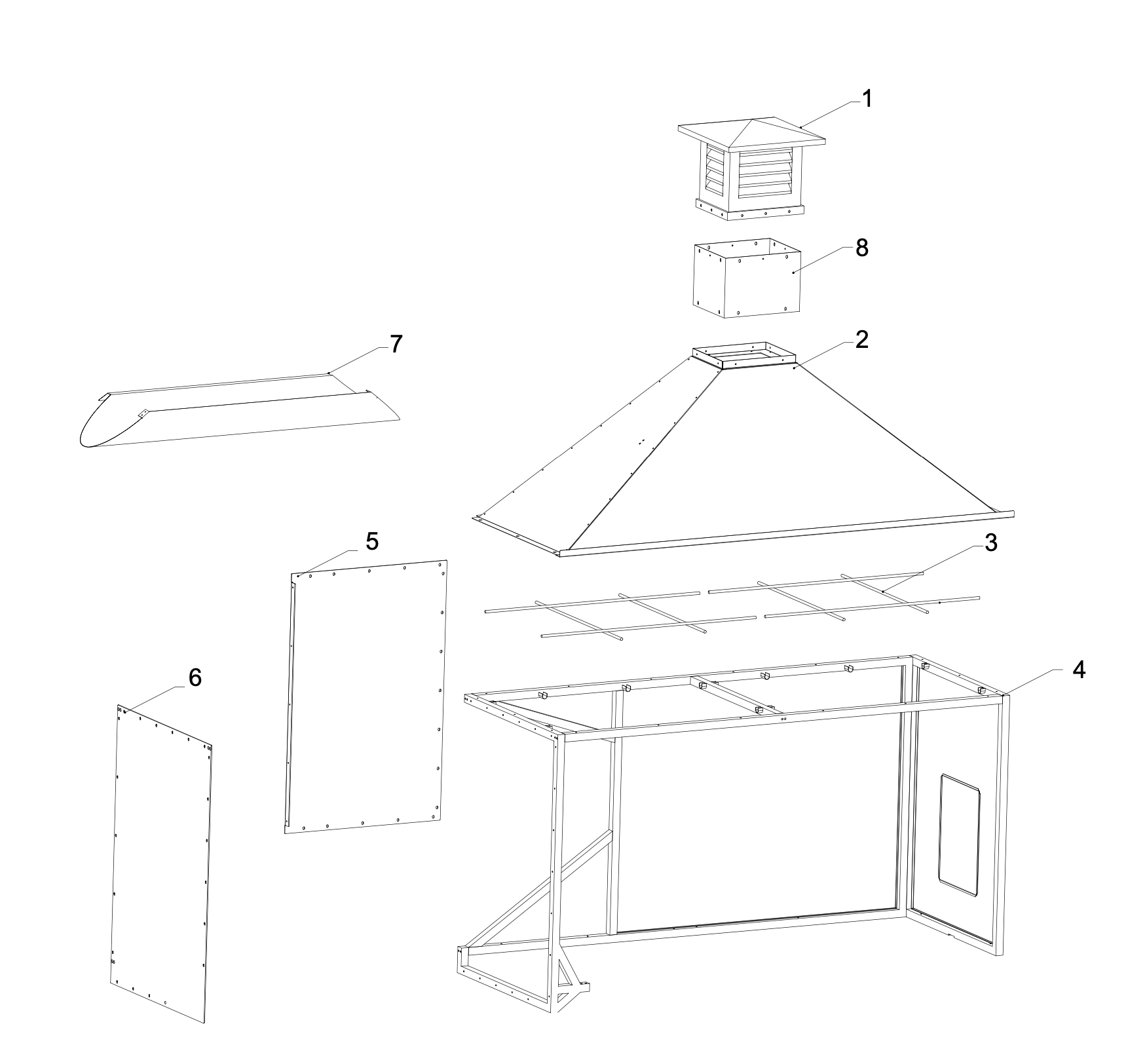 Tagwood BBQ Attachment Built-in Smoke Hood -- ASH08- PRE-ORDER