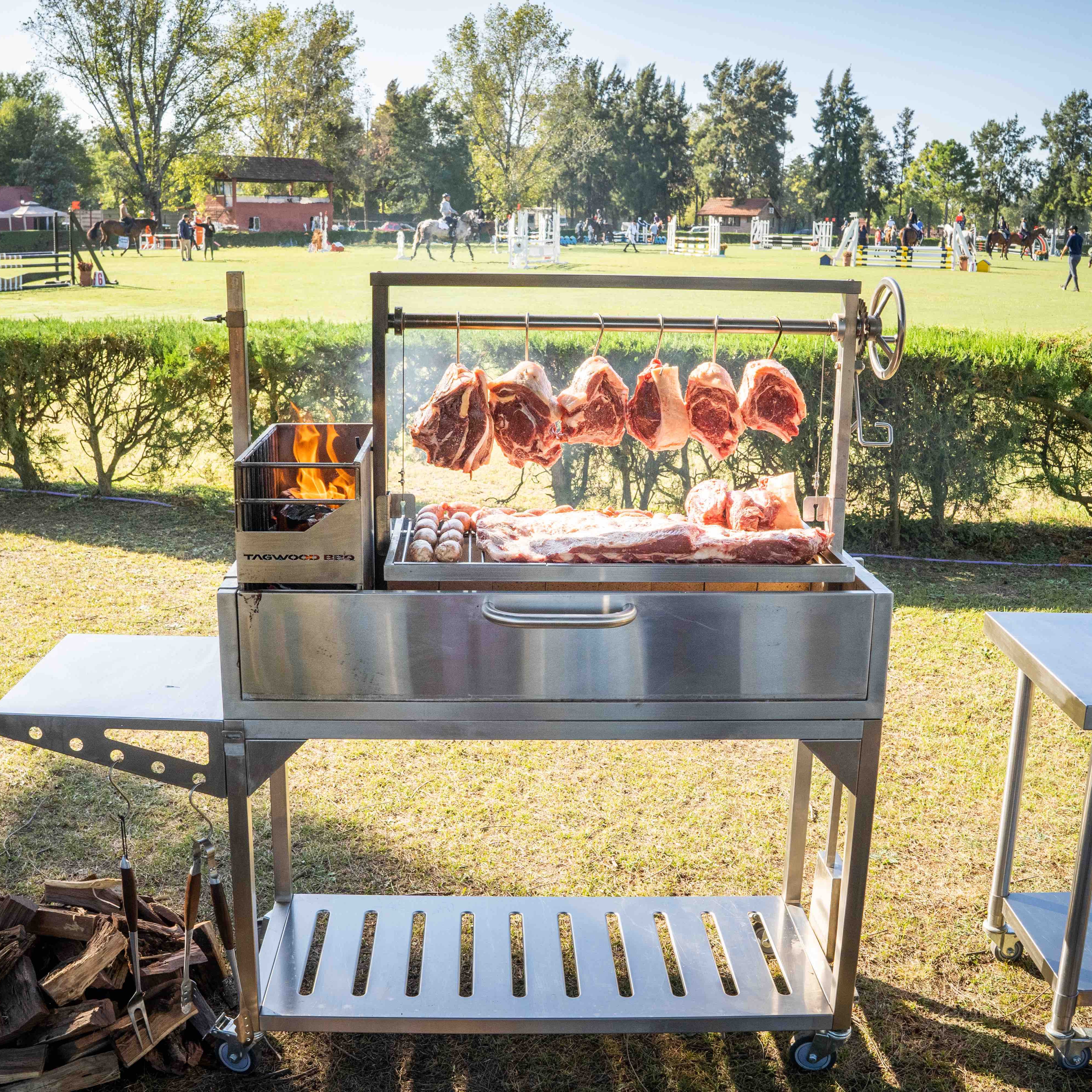 Tagwood BBQ Argentine Santa Maria Wood Fire & Charcoal Gaucho Grill | BBQ03SS- - TAGWOOD BBQ