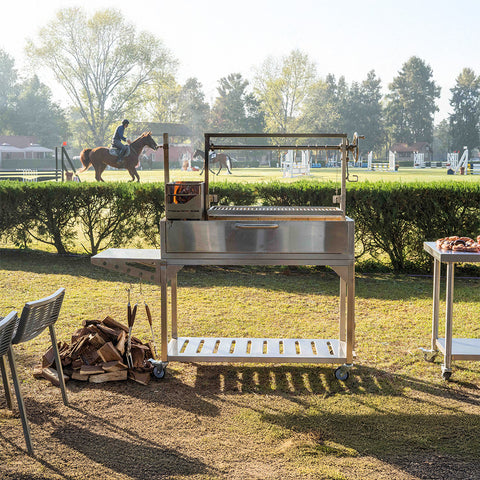 Santa Maria Grill for Open Fire Stainless Steel 4 Grilling Surfaces with Firebox Tagwood BBQ03SS