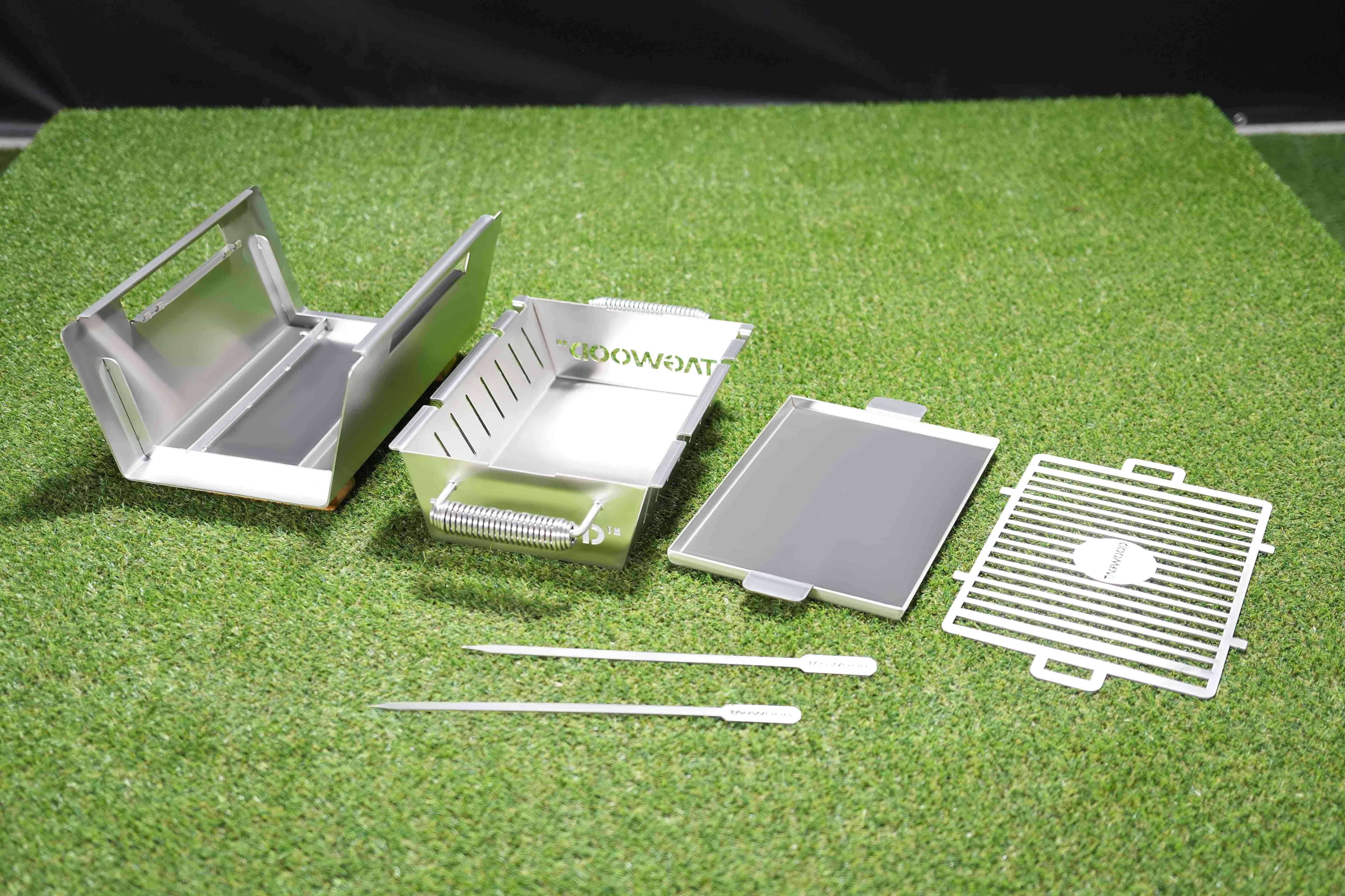 Tagwood Tabletop Brazier – Stainless Steel & Acacia Wood – TAGWOOD BBQ