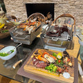 Tagwood BBQ Table Top Warming Brazier | Stainless steel and Acacia wood  | BBQ07SS-- - TAGWOOD BBQ