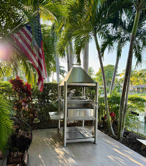 Argentine Santa Maria BBQ Grill All Stainless Steel with Brasero and Accessories Tagwood BBQ12SS