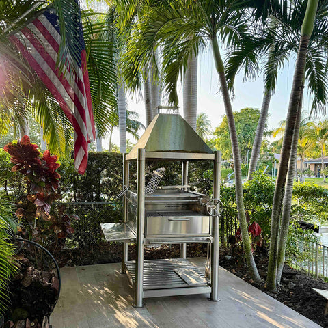 Argentine Santa Maria BBQ Grill All Stainless Steel with Brasero and Accessories Tagwood BBQ12SS