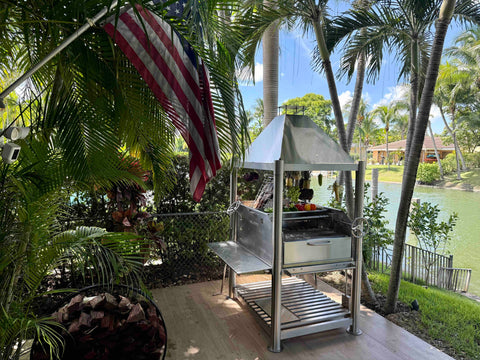 Argentine Santa Maria BBQ Grill All Stainless Steel with Brasero and Accessories Tagwood BBQ12SS