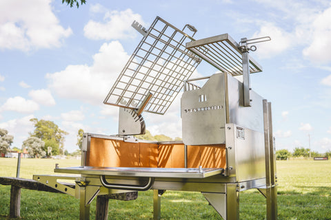 Tagwood BBQ Argentine Clamp Grill with firebox | BBQ33SS -- - TAGWOOD BBQ