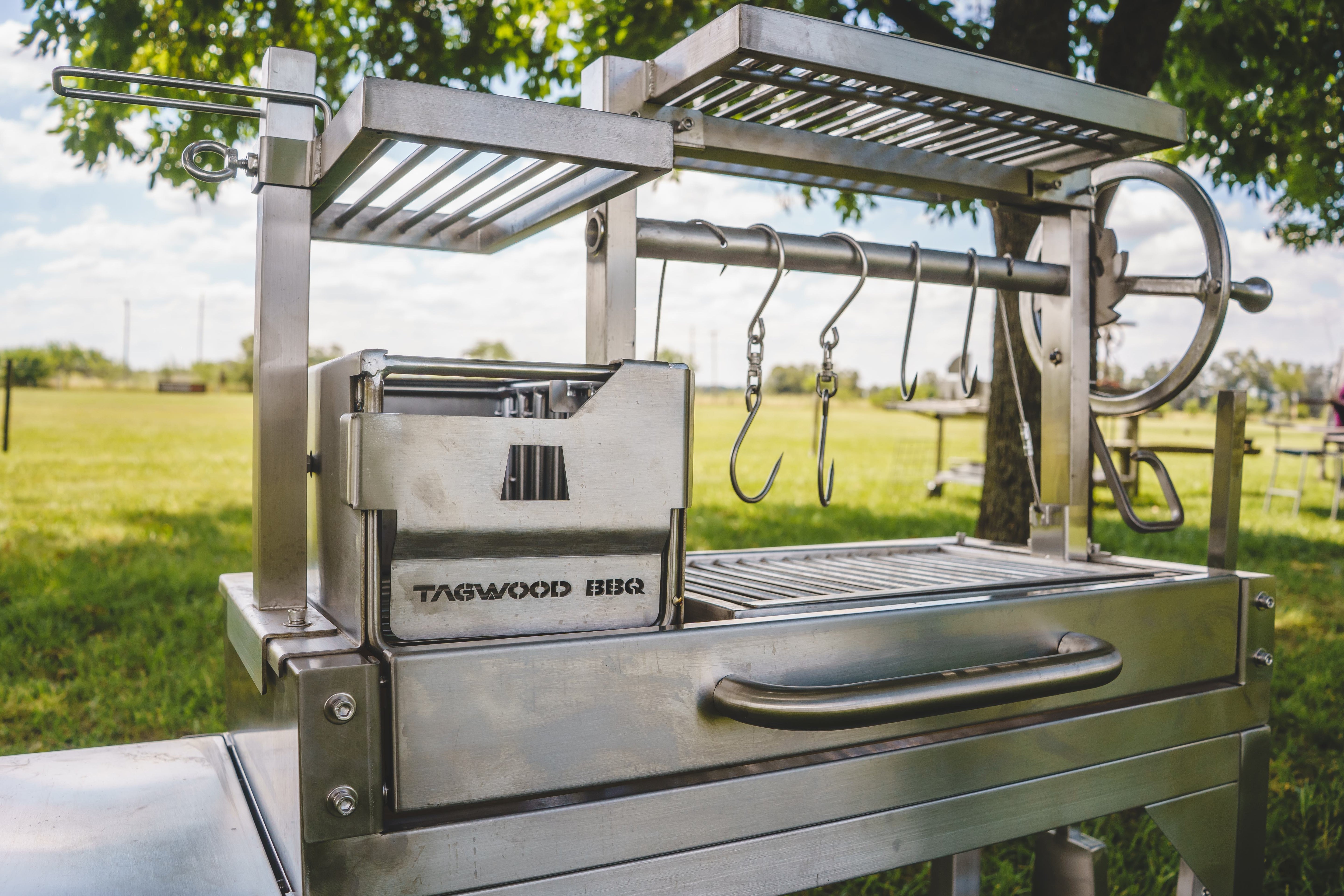 Tagwood BBQ Argentine Santa Maria Wood Fire & Charcoal Gaucho Grill | BBQ03SS MINI - - TAGWOOD BBQ