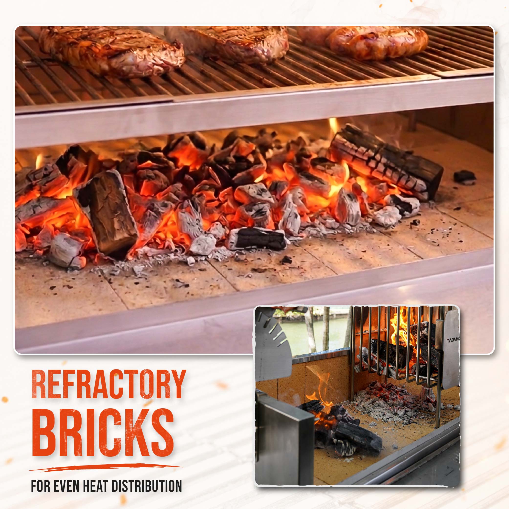Argentine Clamp Grill with Firebox TAGWOOD BBQ33SS