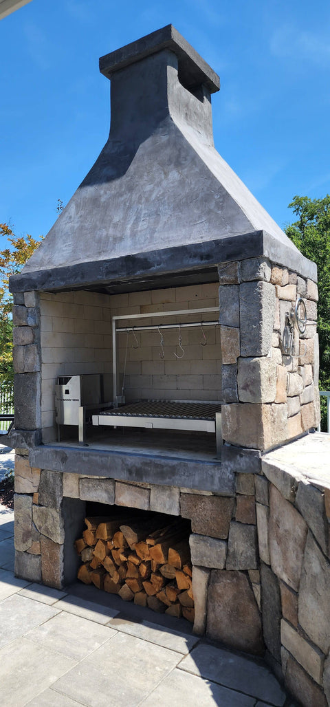 Tagwood BBQ Insert Style Argentine Santa Maria Wood Fire & Charcoal Gaucho Grill without firebricks | BBQ09SS -- - TAGWOOD BBQ STORES