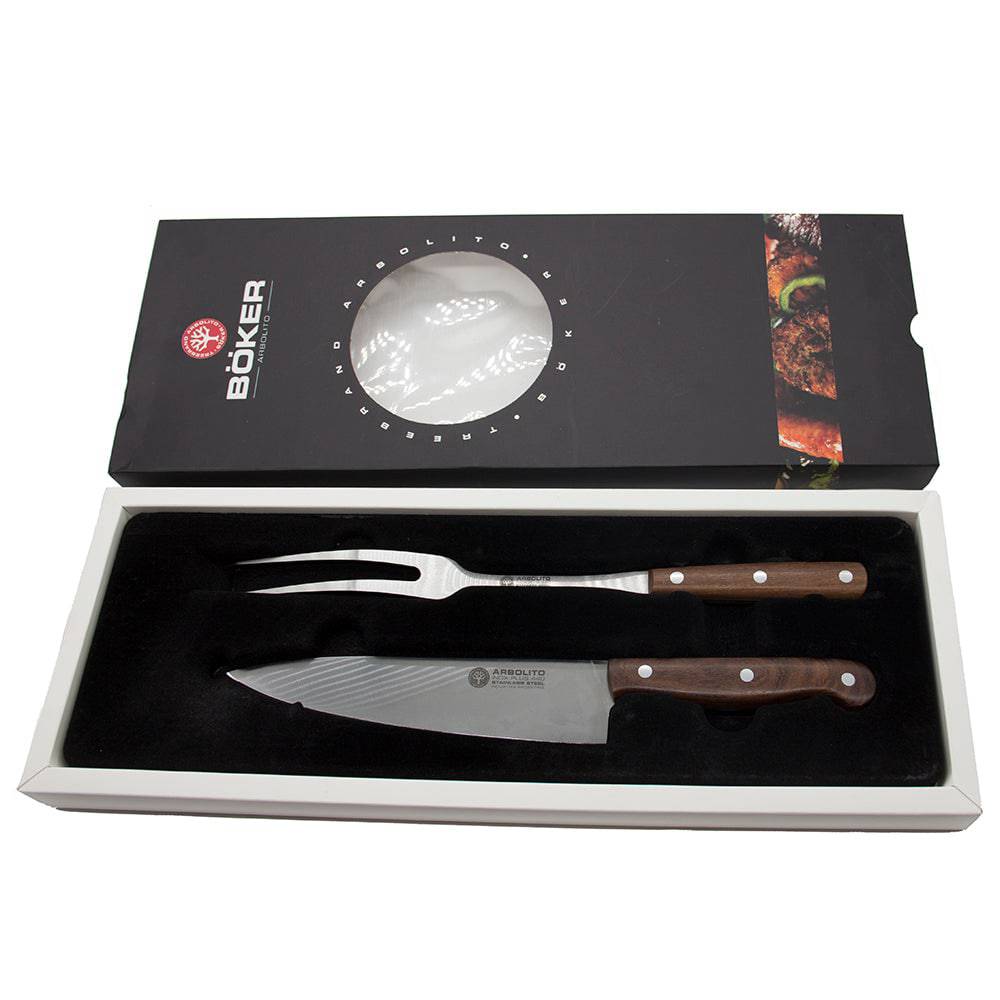 BOKER Meat Fork & Carving Knife BBQ Set | KF03 - TAGWOOD BBQ STORES