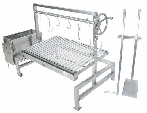 Tagwood BBQ Insert Style Argentine Santa Maria Wood Fire & Charcoal Gaucho Grill without firebricks | BBQ09SS -- - TAGWOOD BBQ STORES