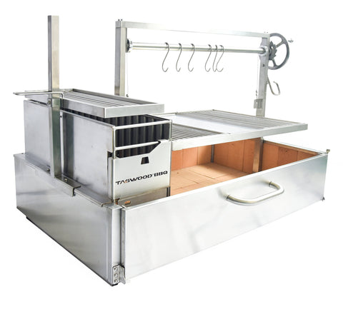 Tagwood BBQ XL Built-In Santa Maria Argentine Wood Fire & Charcoal Gaucho Grill OPEN FIRE COOKING | BBQ25SS - - TAGWOOD BBQ STORES