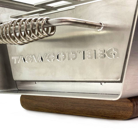 Tagwood BBQ Table Top Warming Brazier | Stainless steel and Acacia wood  | BBQ07SS-- - TAGWOOD BBQ STORES