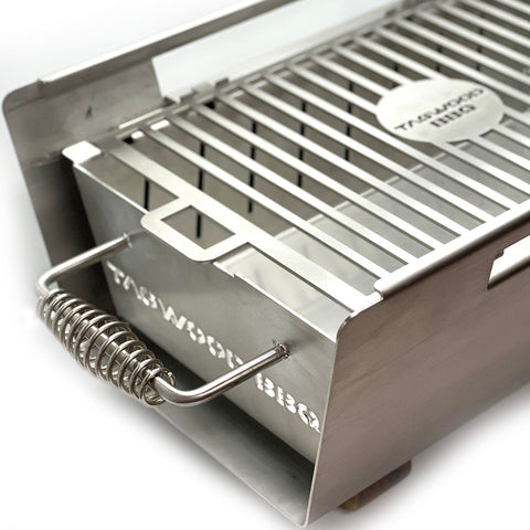 Tagwood BBQ Table Top Warming Brazier | Stainless steel and Acacia wood  | BBQ07SS-- - TAGWOOD BBQ STORES