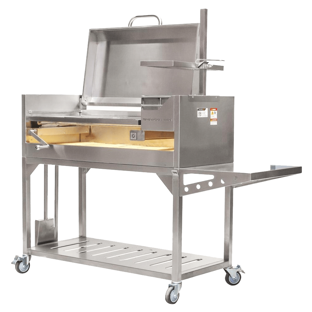 Tagwood BBQ Argentine Santa Maria Wood Fire & Charcoal Gaucho Grill with Top Lid | BBQ01SS-- - TAGWOOD BBQ STORES