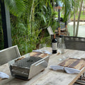 Tagwood BBQ Table Top Warming Brazier | Stainless steel and Acacia wood  | BBQ07SS-- - TAGWOOD BBQ STORES