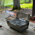 Tagwood BBQ Table Top Warming Brazier | Stainless steel and Acacia wood  | BBQ07SS-- - TAGWOOD BBQ STORES