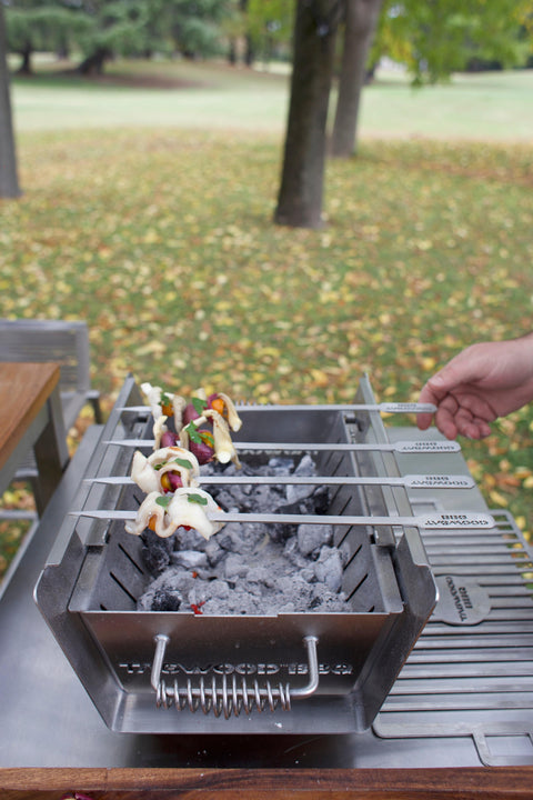 Tagwood BBQ Set of 2 Stainless steel skewers | BBQ89-- - TAGWOOD BBQ STORES