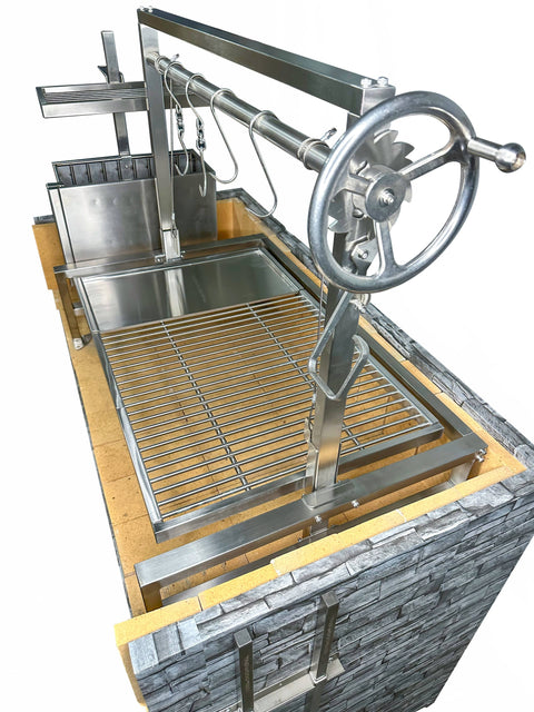 Tagwood BBQ Insert Style Argentine Santa Maria Wood Fire & Charcoal Gaucho Grill without firebricks | BBQ09SS -- - TAGWOOD BBQ STORES
