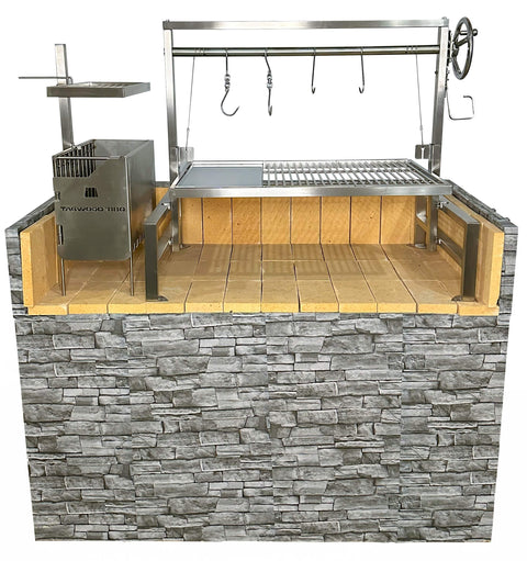Tagwood BBQ Insert Style Argentine Santa Maria Wood Fire & Charcoal Gaucho Grill without firebricks | BBQ09SS -- - TAGWOOD BBQ STORES