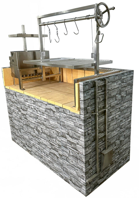 Tagwood BBQ Insert Style Argentine Santa Maria Wood Fire & Charcoal Gaucho Grill without firebricks | BBQ09SS -- - TAGWOOD BBQ STORES