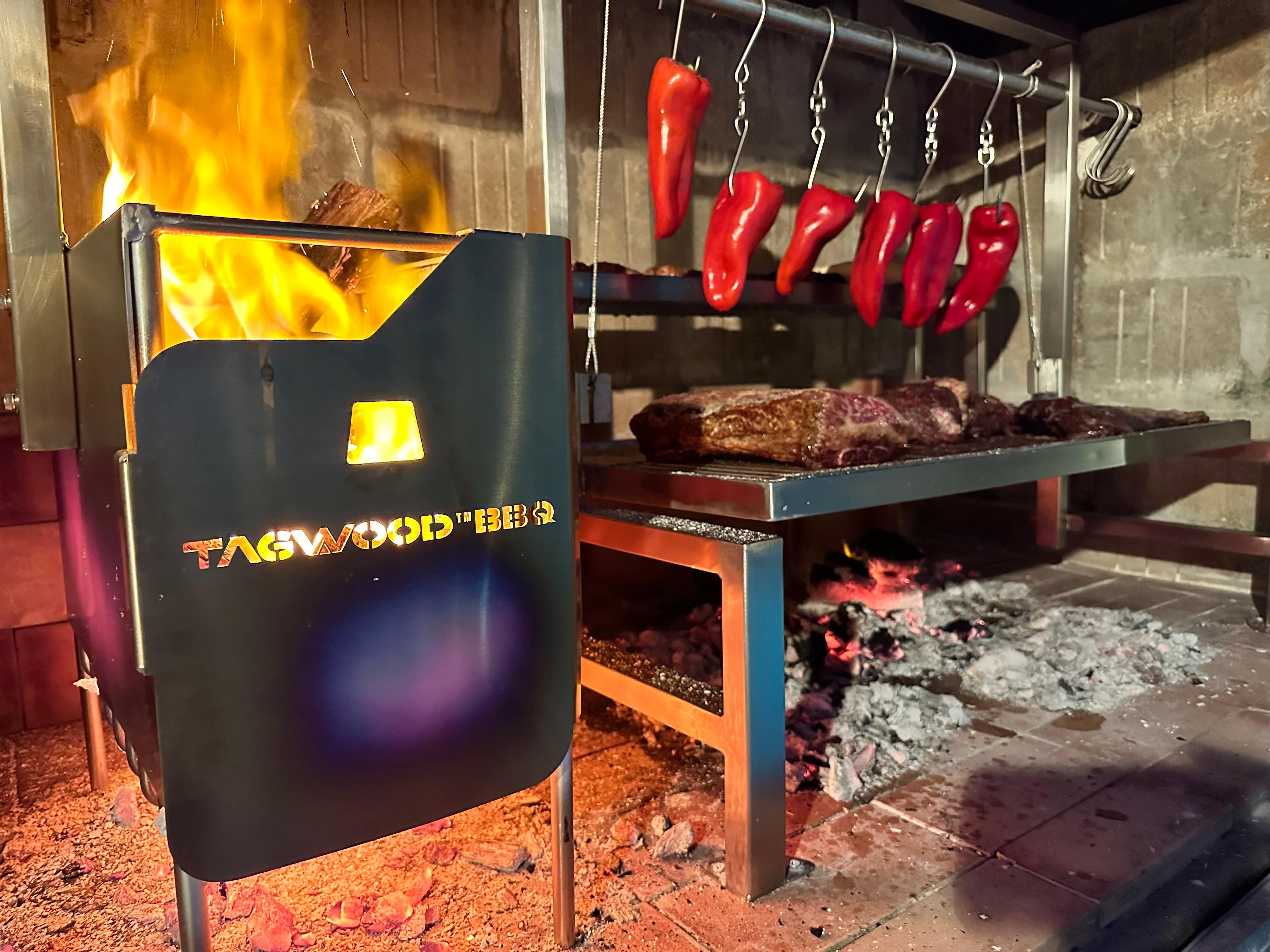 Tagwood BBQ Insert Style Argentine Santa Maria Wood Fire & Charcoal Gaucho Grill without firebricks | BBQ09SS -- - TAGWOOD BBQ STORES