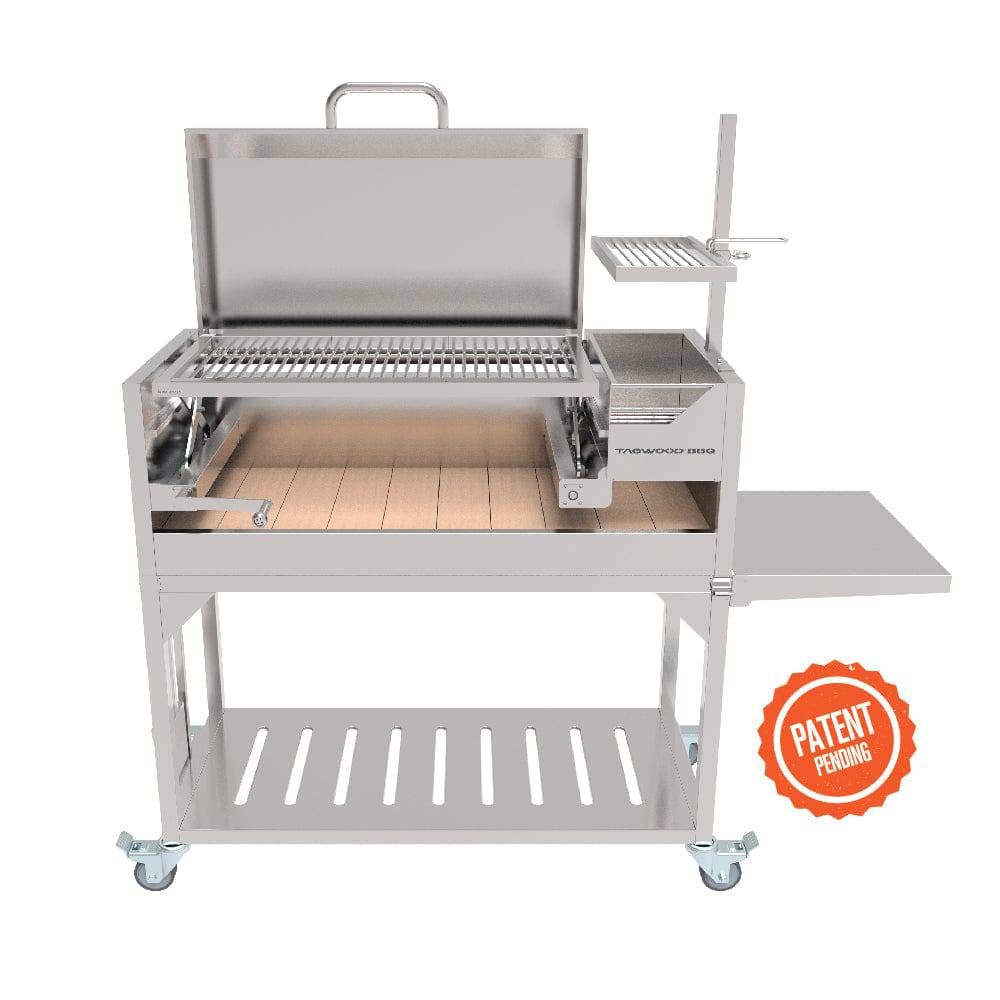 Tagwood BBQ Argentine Santa Maria Wood Fire & Charcoal Gaucho Grill with Top Lid | BBQ01SS-- - TAGWOOD BBQ STORES