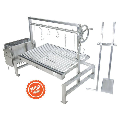 Tagwood BBQ Insert Style Argentine Santa Maria Wood Fire & Charcoal Gaucho Grill without firebricks | BBQ09SS -- - TAGWOOD BBQ STORES